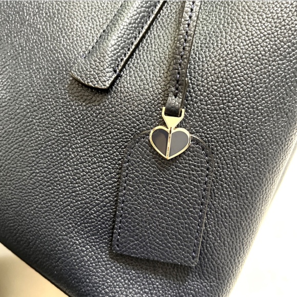 NWT $360 Kate Spade Margaux Large Satchel Bag Blazer Blue Navy Pebbled Leather - Picture 4 of 10